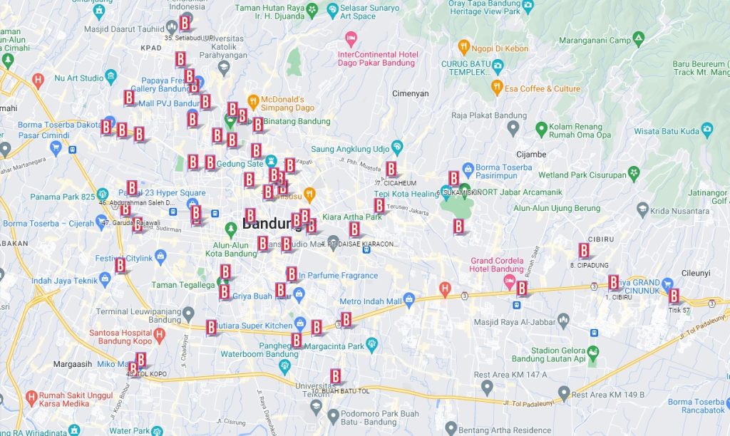 Titik Pasang Baliho di kota Bandung
