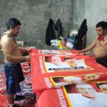 Proses Finishing sablon Bendera